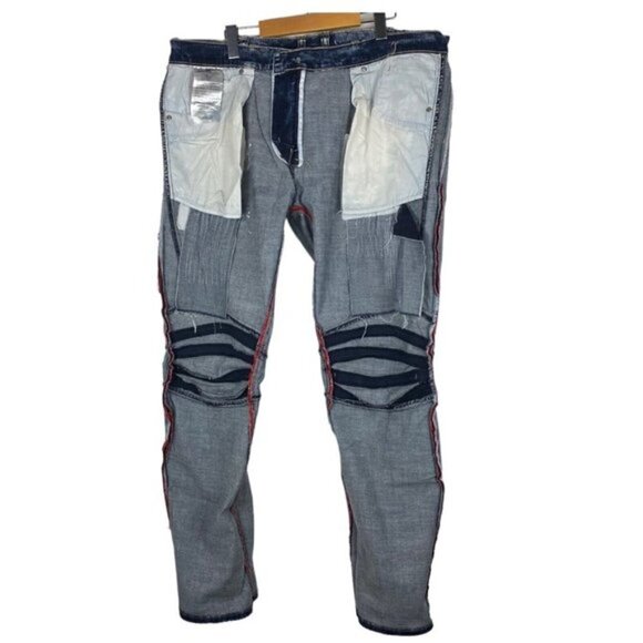 Parasuco Men's Blue 9HRIKER Distressed Stone Wash Slim Jeans US 38 x 34 - Picture 5 of 16